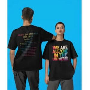 Vintage-Washed Unisex Coldplay Music Of The Spheres World Tour T-Shirt Size M